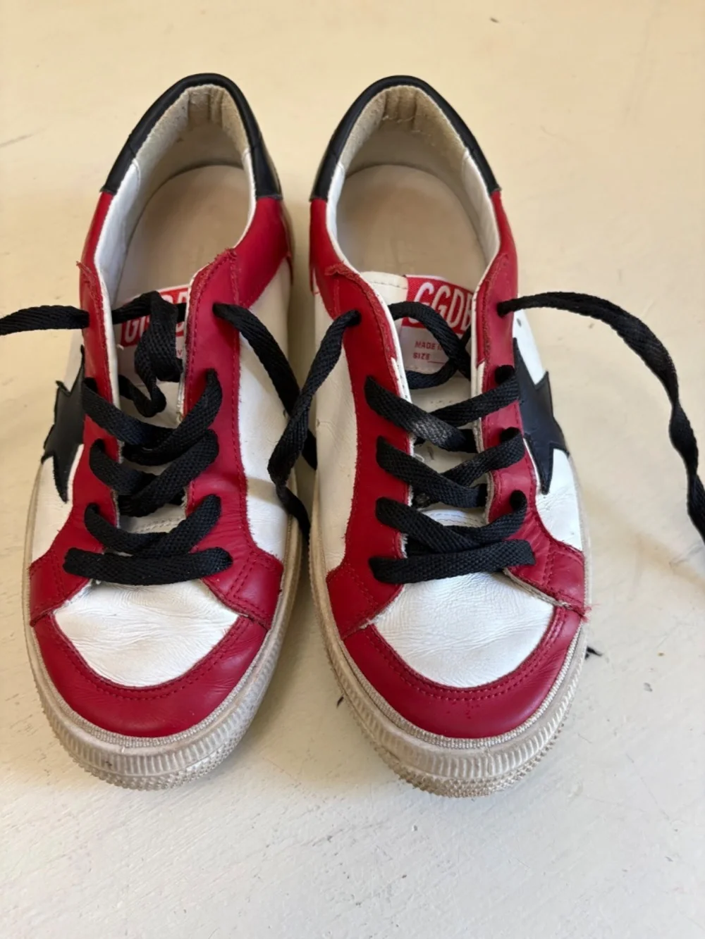 GOLDEN GOOSE May Sneakers Red White Black Size 35 -US sz 5 - Picture 2 of 13